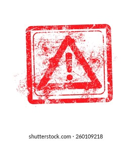 Exclamation Mark Alert Icons red grunge rubber stamp vector illustration.
