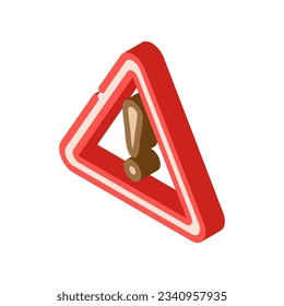 exclamation mark alert isometric icon vector. exclamation mark alert sign. isolated symbol illustration