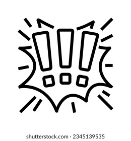 vector de icono de línea de alerta de marca de exclamación. signo de alerta de marca de exclamación. símbolo de contorno aislado ilustración negra