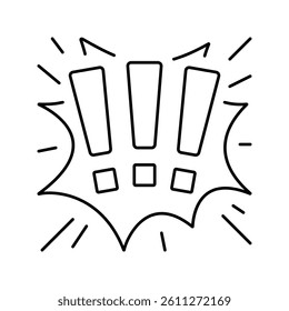exclamation mark alert line icon vector. exclamation mark alert sign. isolated contour symbol black illustration