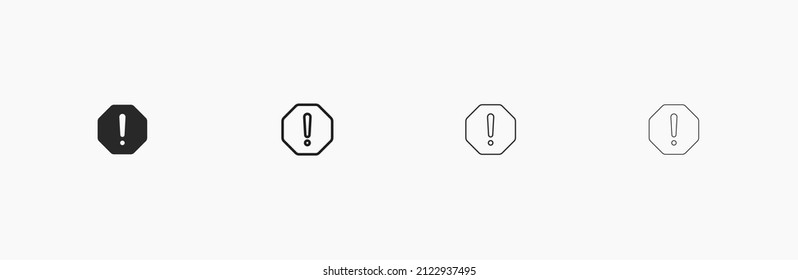 Exclamation Mark, Alert, and warning vector icon. Black glyph and linear symbol. Exclamation Mark and caution outline icon