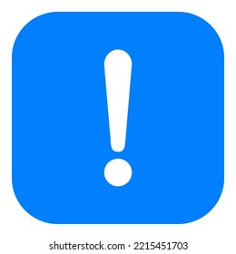 Exclamation mark and app icon on white