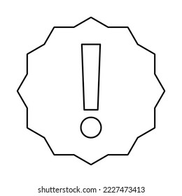 Exclamation mark, Attention sign, Caution icon, Hazard warning symbol, vector mark symbols. Black outline design. Isolated icon.