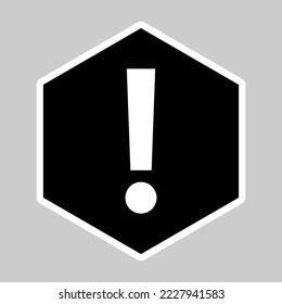 Exclamation mark, Attention sign, Caution icon, Hazard warning symbol, vector mark symbols. White outline design. Isolated icon.