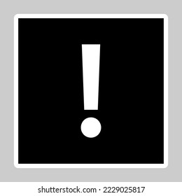 Exclamation mark, Attention sign, Caution icon, Hazard warning symbol, vector mark symbols. White outline design. Isolated icon.