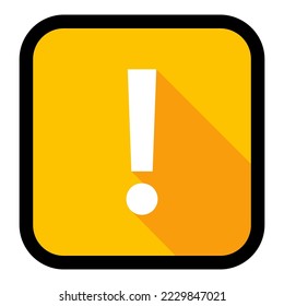 Marca de exclamación, Signo de atención, icono de precaución, símbolo de advertencia de peligro, símbolos de marca vectorial Estilo amarillo. Diseño de trazo negro. Icono aislado.