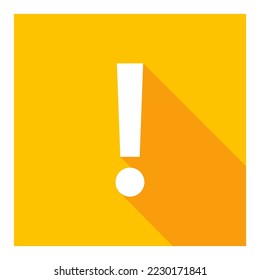 Exclamation mark, Attention sign, Caution icon, Hazard warning symbol, vector mark symbols Yellow style. White stroke design. Isolated icon.