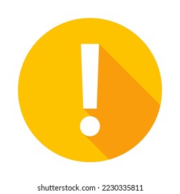 Exclamation mark, Attention sign, Caution icon, Hazard warning symbol, vector mark symbols Yellow style. Isolated icon.