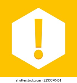 Exclamation mark, Attention sign, Caution icon, Hazard warning symbol, vector mark symbols Yellow style. Isolated icon.