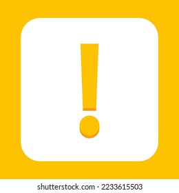 Marca de exclamación, Signo de atención, icono de precaución, símbolo de advertencia de peligro, símbolos de marca vectorial Estilo amarillo. Icono aislado.