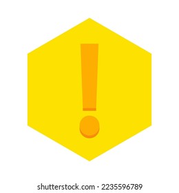 Exclamation mark, Attention sign, Caution icon, Hazard warning symbol, vector mark symbols Yellow style. Isolated icon.