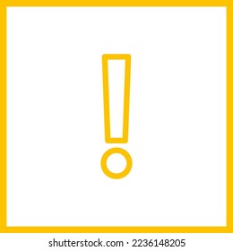 Marca de exclamación, Signo de atención, icono de precaución, símbolo de advertencia de peligro, símbolos de marca vectorial Estilo amarillo. Icono aislado.