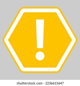 Marca de exclamación, Signo de atención, icono de precaución, símbolo de advertencia de peligro, símbolos de marca vectorial Estilo amarillo. Icono aislado.