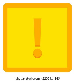 Exclamation mark, Attention sign, Caution icon, Hazard warning symbol, vector mark symbols Yellow style. Isolated icon.