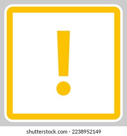 Marca de exclamación, Signo de atención, icono de precaución, símbolo de advertencia de peligro, símbolos de marca vectorial Estilo amarillo. Icono aislado.