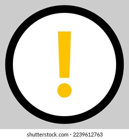Marca de exclamación, Signo de atención, icono de precaución, símbolo de advertencia de peligro, símbolos de marca vectorial Estilo amarillo. Icono aislado.