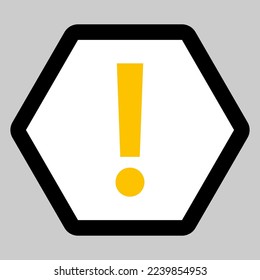 Exclamation mark, Attention sign, Caution icon, Hazard warning symbol, vector mark symbols Yellow style. Isolated icon.