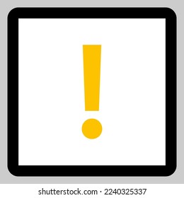 Exclamation mark, Attention sign, Caution icon, Hazard warning symbol, vector mark symbols Yellow style. Isolated icon.