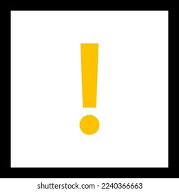 Exclamation mark, Attention sign, Caution icon, Hazard warning symbol, vector mark symbols Yellow style. Isolated icon.