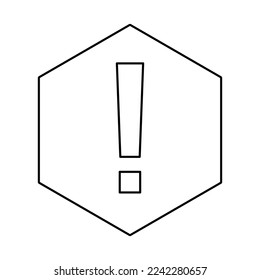 Exclamation mark, Attention sign, Caution icon, Hazard warning symbol, vector mark symbols. Black outline design. Isolated icon.
