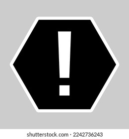 Marca de exclamación, Signo de atención, icono de precaución, símbolo de advertencia de peligro, símbolos de marca vectorial. Diseño de contorno blanco. Icono aislado.