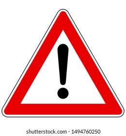Exclamation mark and attention sign on white