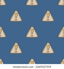 The exclamation mark attention sign vector seamless pattern. Cute repeat background for textile, design, fabric, cover etc.