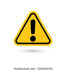 Exclamation mark. Attention web message. Danger sign. Modern abstract vector icon. Flat infographic element, template for the design. Vector illustration.