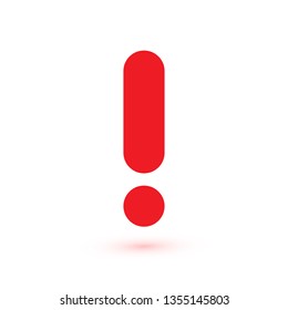 Exclamation mark. Attention web message. Danger sign. Modern abstract vector icon. Flat infographic element, template for the design. Vector illustration.