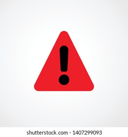 Exclamation mark. Attention web message. Danger sign. Modern abstract vector icon. Flat infographic element, template for the design. Vector illustration.