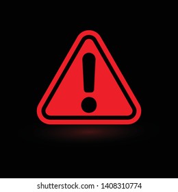 Exclamation mark. Attention web message. Danger sign. Modern abstract vector icon. Flat infographic element, template for the design. Vector illustration.