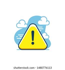 Exclamation mark. Attention web message. Danger sign. Modern abstract vector icon. Flat element, template for the design. Vector illustration