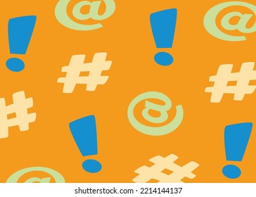 Exclamation Mark Background, Hash Mark, Orange Color