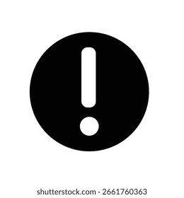 Signo de exclamación en Black Circle: icono de advertencia en negrita para diseño de alerta, precaución e interfaz de usuario