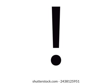 Ausrufezeichen schwarzes Symbol auf weißem Hintergrund.