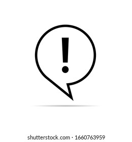 Símbolo de advertencia de peligro blanco y negro en la ilustración de vector plano EPS 10 aislado en fondo blanco