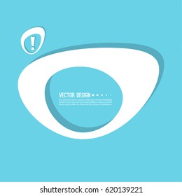Exclamation mark blank template. Attention sign icon. Empty vector  textbox.  