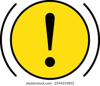 Exclamation mark, Break line icon. Editable Stroke. Vector illustration