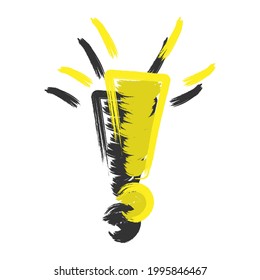 Exclamation mark brush strokes, isolated. Vector illustration.