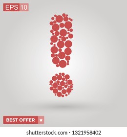 Exclamation mark bubble design icon . Dots Vector Illustration