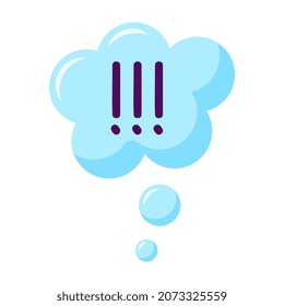 Exclamation mark in bubble. Icon of attention and alert. Exclamation point for warning of important.