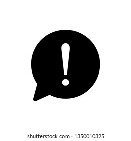Exclamation Mark and Bubble Icon Vector Illustration Logo Template
