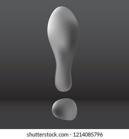 Exclamation mark, bubble / lava lamp style, on dark background. Vector illustration.