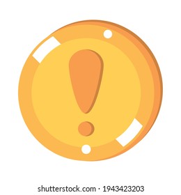 exclamation mark button icon isolated