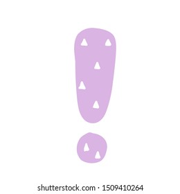 Exclamation mark in cartoon style. Flat illustration