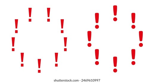Exclamation mark circle frame.Attention round border design