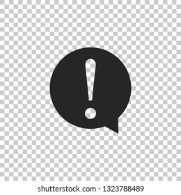 Exclamation mark in circle icon isolated on transparent background. Hazard warning symbol. Flat design. Vector Illustration