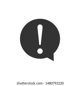 Exclamation mark in circle icon isolated. Hazard warning symbol. Flat design. Vector Illustration