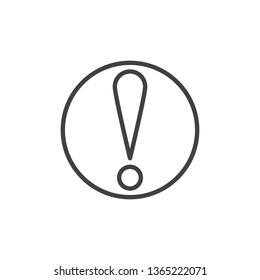 Exclamation mark in a circle line icon. linear style sign for mobile concept and web design. Attention caution sign outline vector icon. Warning or danger precaution symbol, logo illustration
