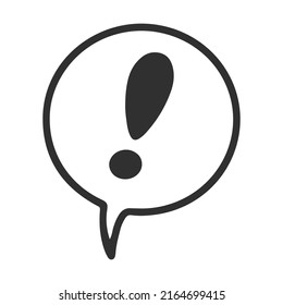 Exclamation mark cloud icon. Blogger advising product online to audience vector illustration. Person promoting services in social media to potential buyers. Online engagement